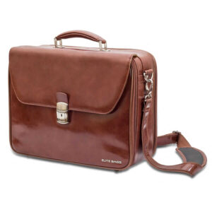 elite-bags-doctor´s-leðurtaska-brún-framhlið