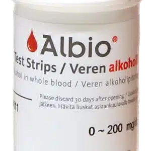Albio strimlapróf fyrir alkóhólmælir 15 stk.