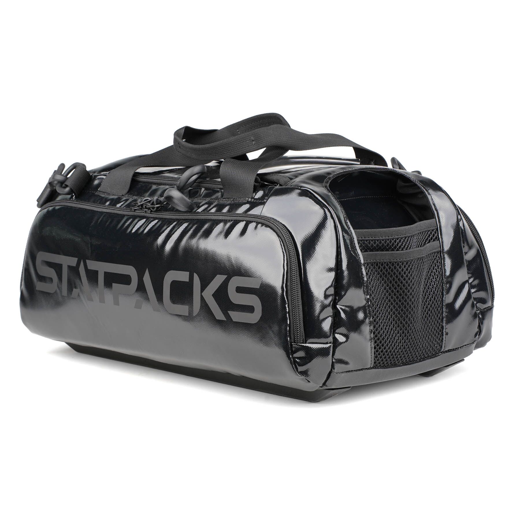 Svört Statpacks íþróttataska með glansandi yfirborði
